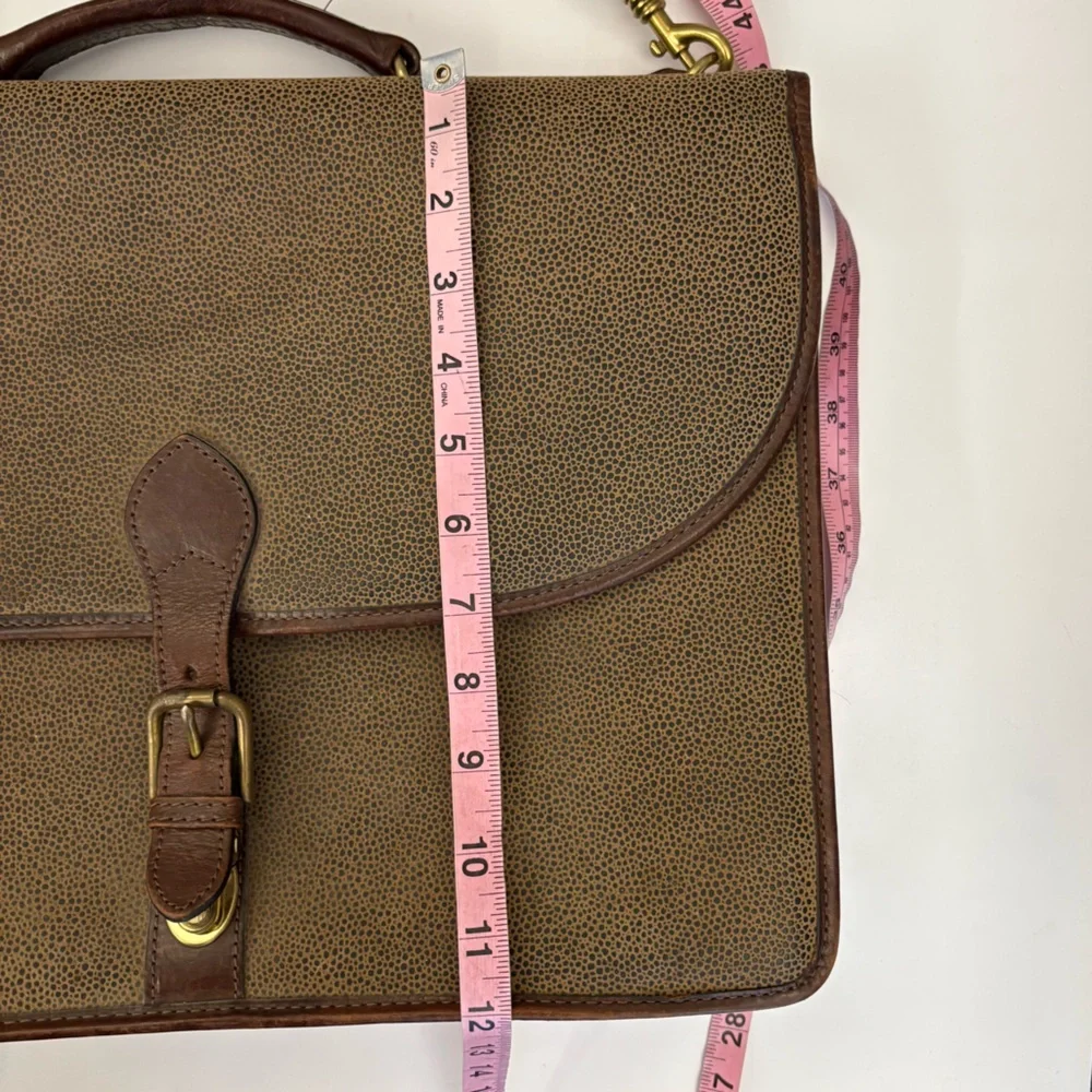 Jack George’s || Pebbled Briefcase Laptop Bag‎ Leather Brown Tan